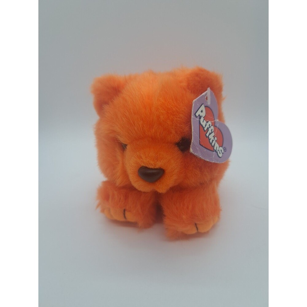 Puffkins Mango the Bear 1998 Vintage Orange Plush Swibco 5" NWT Retired Series 1